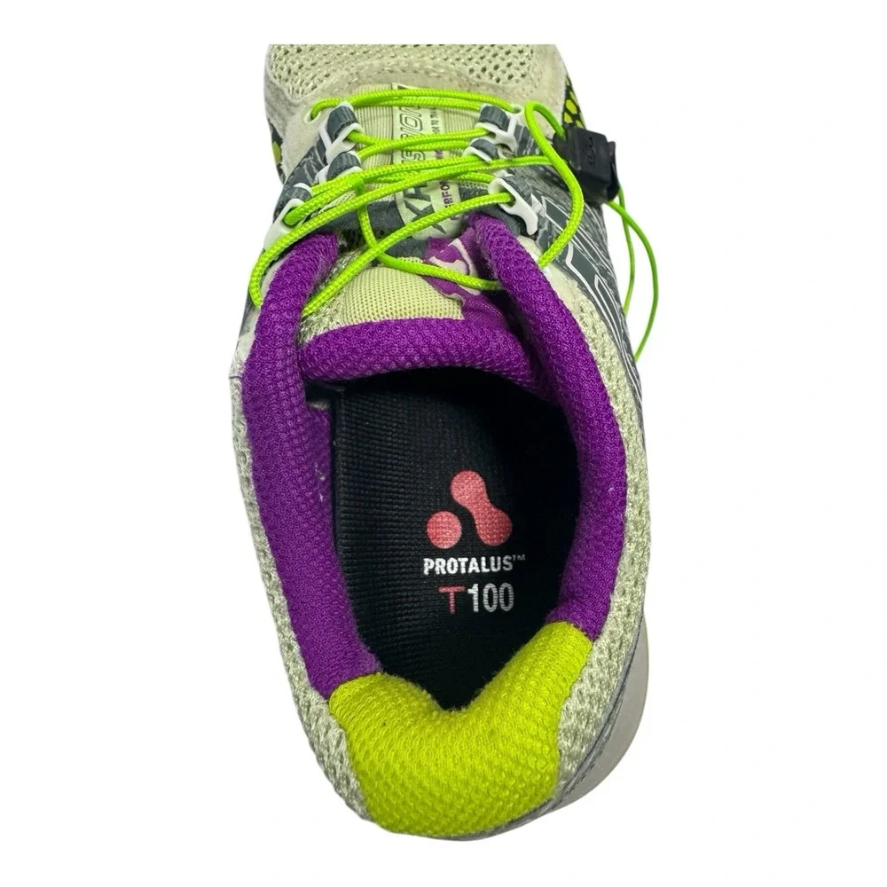 🔥Salomon 🤑XR Mission Trail Running Hiking Shoes Green Purple Quicklace‎ 6.5 - Picture 8 of 9